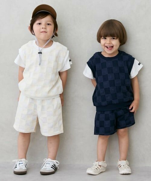 petit main / プティマイン Tシャツ | スクエア刺しゅうドッキング半袖Tシャツ | 詳細3