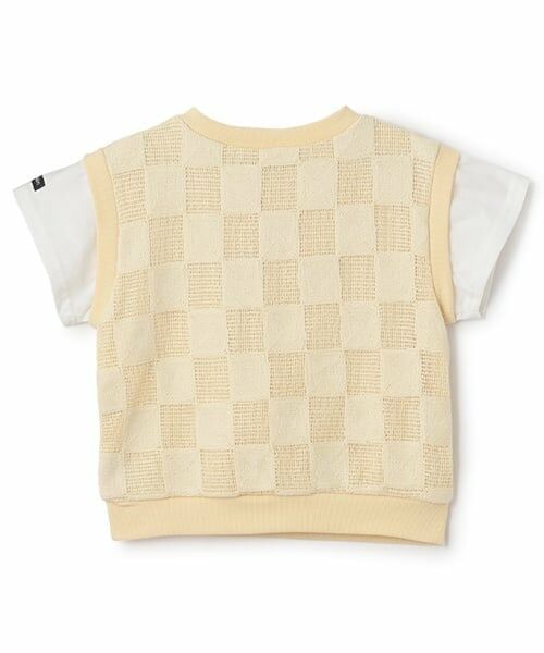 petit main / プティマイン Tシャツ | スクエア刺しゅうドッキング半袖Tシャツ | 詳細6