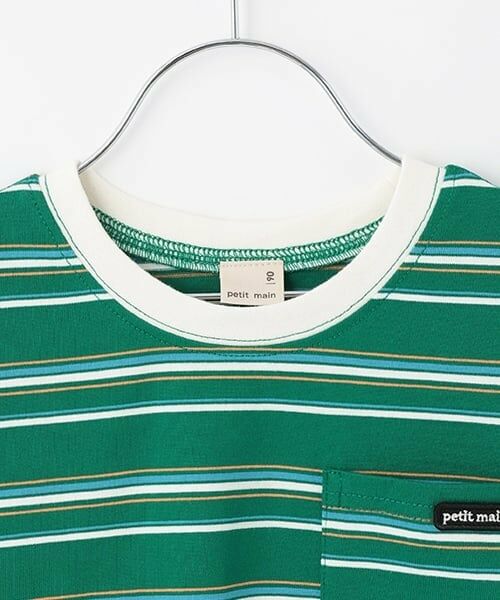 petit main / プティマイン Tシャツ | 【防汚加工】マルチボーダー半袖Tシャツ | 詳細10