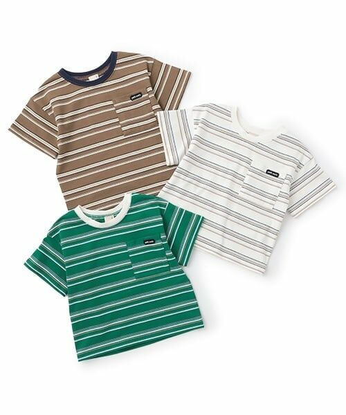 petit main / プティマイン Tシャツ | 【防汚加工】マルチボーダー半袖Tシャツ | 詳細15