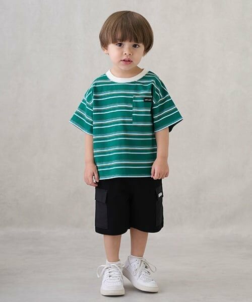 petit main / プティマイン Tシャツ | 【防汚加工】マルチボーダー半袖Tシャツ | 詳細2