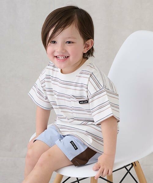 petit main / プティマイン Tシャツ | 【防汚加工】マルチボーダー半袖Tシャツ | 詳細4