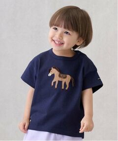 petit main / プティマイン Tシャツ | アップリケ車・ポニー半袖Tシャツ