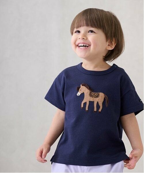 petit main / プティマイン Tシャツ | アップリケ車・ポニー半袖Tシャツ | 詳細1