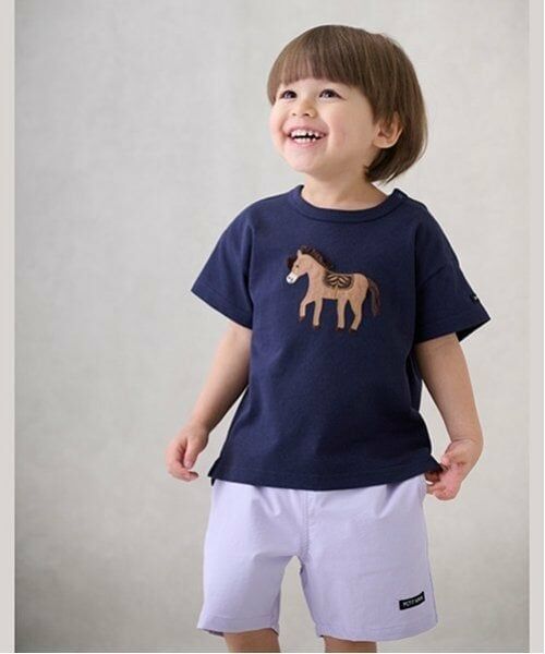 petit main / プティマイン Tシャツ | アップリケ車・ポニー半袖Tシャツ | 詳細2