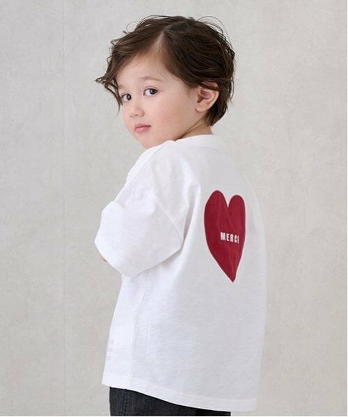 petit main / プティマイン Tシャツ | 【防汚加工】背中ハート半袖Tシャツ | 詳細4