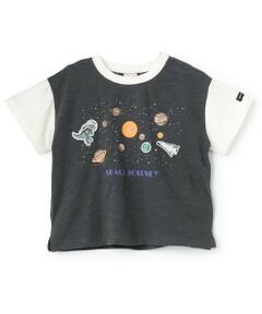 petit main / プティマイン Tシャツ | 【防汚加工】宇宙グラフィック半袖Tシャツ