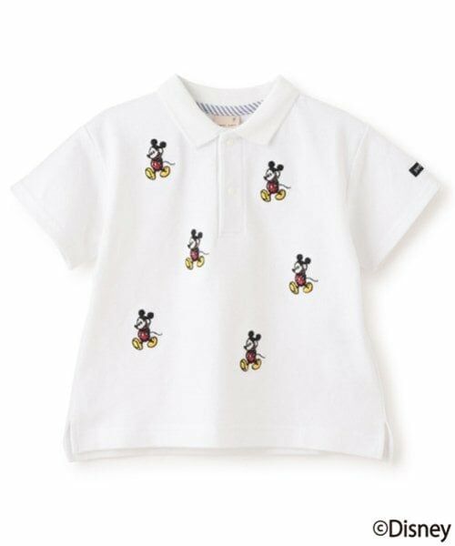 petit main / プティマイン ポロシャツ | 【Disney】ミッキー/刺しゅう半袖ポロ（アイボリー）