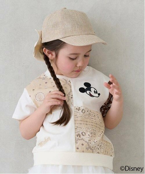 petit main / プティマイン Tシャツ | 【Disney】パッチワーク半袖Tシャツ | 詳細1