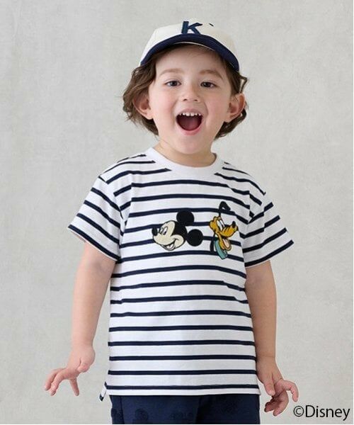 petit main / プティマイン Tシャツ | 【Disney】モチーフキャラ半袖Tシャツ（ボーダー）