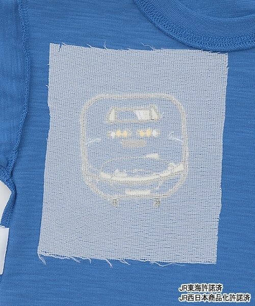 petit main / プティマイン Tシャツ | 【新幹線】裾チェックアップリケ半袖Tシャツ | 詳細8