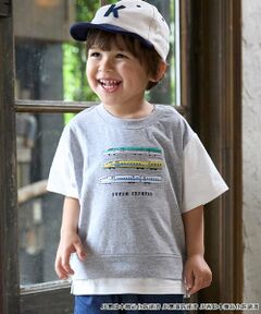 petit main / プティマイン Tシャツ | 【新幹線】袖配色半袖Tシャツ