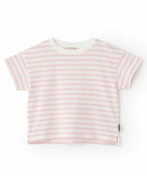 petit main / プティマイン Tシャツ | 【GOODPRICE冷感】ボーダー半袖Tシャツ（ピンク）