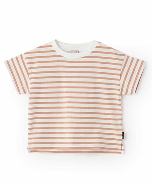 petit main / プティマイン Tシャツ | 【GOODPRICE冷感】ボーダー半袖Tシャツ（金茶）