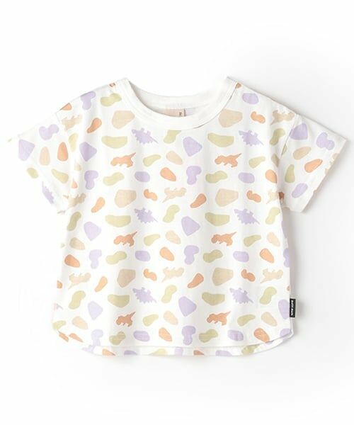 petit main / プティマイン Tシャツ | 【GOODPRICE冷感】総柄半袖Tシャツ（オレンジ）