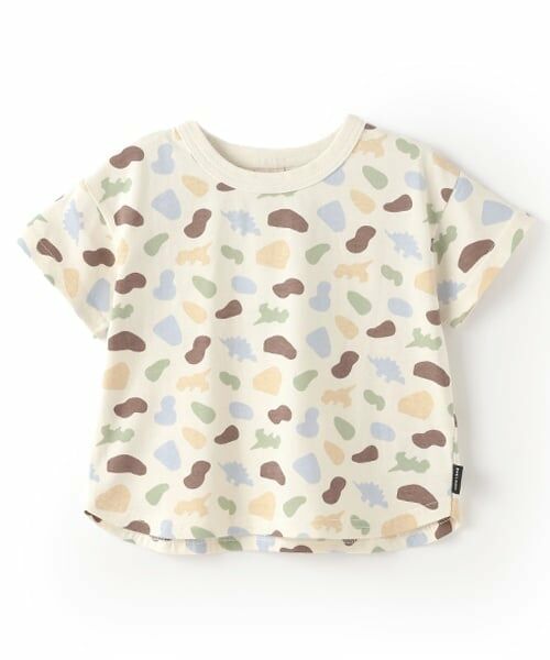 petit main / プティマイン Tシャツ | 【GOODPRICE冷感】総柄半袖Tシャツ（ベージュ）