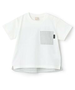 petit main / プティマイン Tシャツ | ギンガムポケット半袖Tシャツ