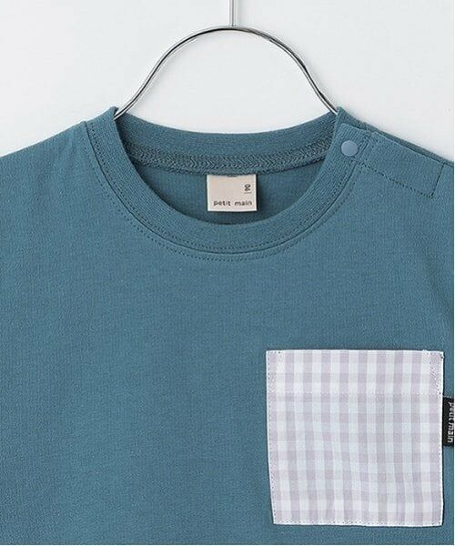 petit main / プティマイン Tシャツ | ギンガムポケット半袖Tシャツ | 詳細4