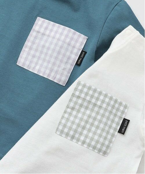 petit main / プティマイン Tシャツ | ギンガムポケット半袖Tシャツ | 詳細7