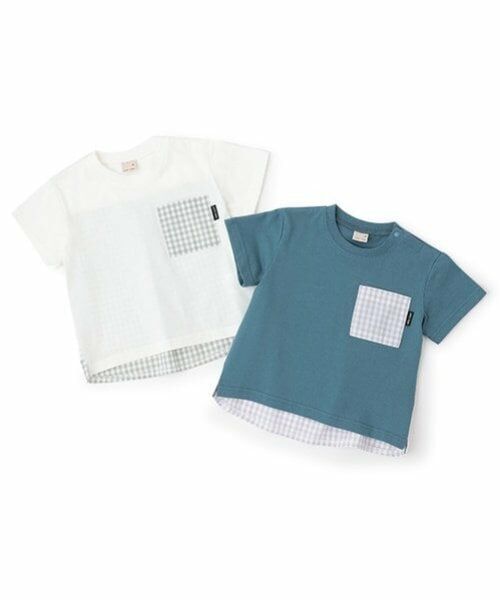 petit main / プティマイン Tシャツ | ギンガムポケット半袖Tシャツ | 詳細9