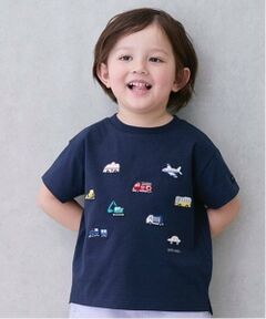 petit main / プティマイン Tシャツ | 【接触冷感】働く車刺しゅう半袖Tシャツ