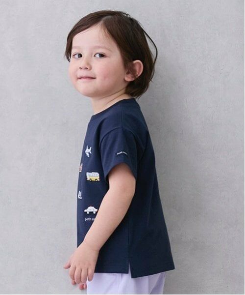 petit main / プティマイン Tシャツ | 【接触冷感】働く車刺しゅう半袖Tシャツ | 詳細1