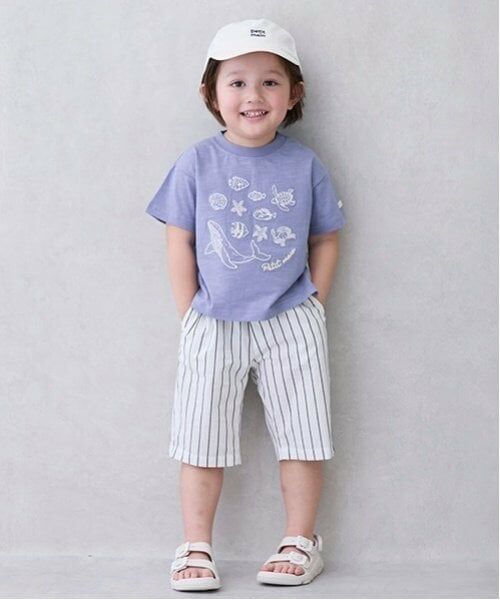 petit main / プティマイン Tシャツ | 【接触冷感】海刺しゅう半袖Tシャツ(キッズサイズ) | 詳細1
