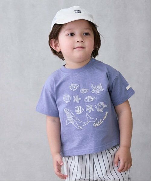 petit main / プティマイン Tシャツ | 【接触冷感】海刺しゅう半袖Tシャツ(キッズサイズ) | 詳細2