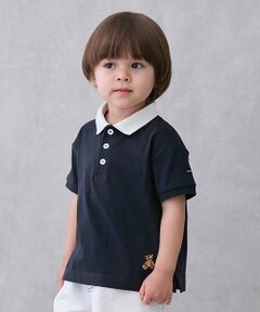 petit main / プティマイン Tシャツ | 【接触冷感】ポロ衿配色半袖Tシャツ