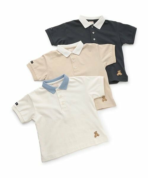 petit main / プティマイン Tシャツ | 【接触冷感】ポロ衿配色半袖Tシャツ | 詳細12