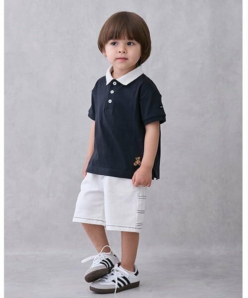 petit main / プティマイン Tシャツ | 【接触冷感】ポロ衿配色半袖Tシャツ | 詳細2