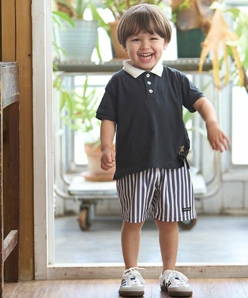 petit main / プティマイン Tシャツ | 【接触冷感】ポロ衿配色半袖Tシャツ | 詳細3