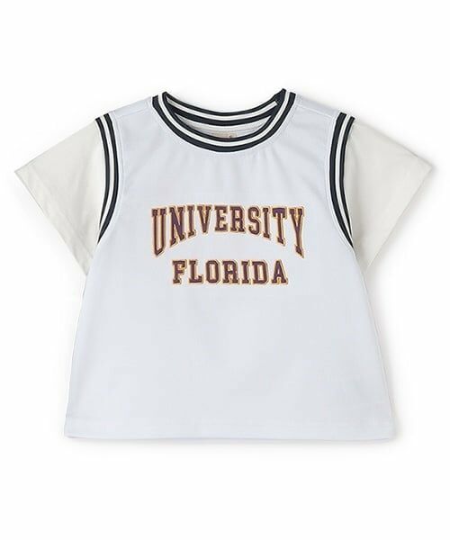 petit main / プティマイン Tシャツ | 【接触冷感】ユニフォームドッキング半袖Tシャツ（ECRU(キナリ)）