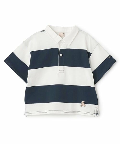 petit main / プティマイン Tシャツ | 【リンク】半袖ラガーTシャツ(キッズ)（紺）