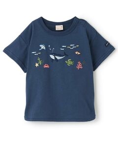 petit main / プティマイン Tシャツ | 海の生き物刺しゅう半袖Tシャツ