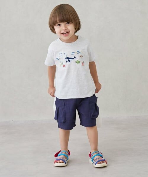 petit main / プティマイン Tシャツ | 海の生き物刺しゅう半袖Tシャツ | 詳細1