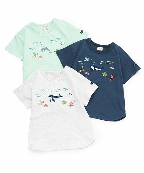 petit main / プティマイン Tシャツ | 海の生き物刺しゅう半袖Tシャツ | 詳細13