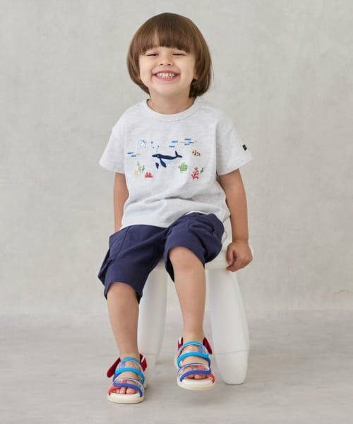 petit main / プティマイン Tシャツ | 海の生き物刺しゅう半袖Tシャツ | 詳細2