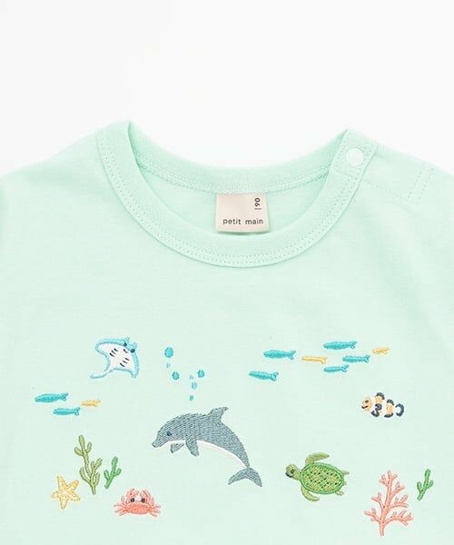 petit main / プティマイン Tシャツ | 海の生き物刺しゅう半袖Tシャツ | 詳細5
