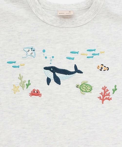 petit main / プティマイン Tシャツ | 海の生き物刺しゅう半袖Tシャツ | 詳細6