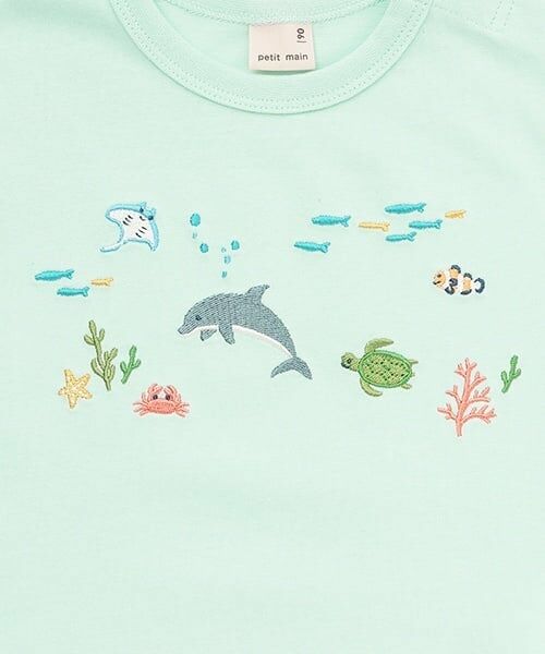 petit main / プティマイン Tシャツ | 海の生き物刺しゅう半袖Tシャツ | 詳細7