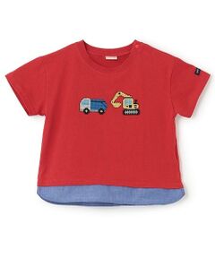 petit main / プティマイン Tシャツ | ブロックプリント半袖Tシャツ