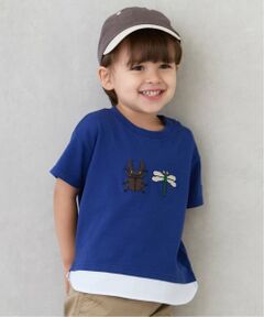 petit main / プティマイン Tシャツ | ブロックプリント半袖Tシャツ