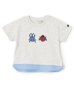 petit main / プティマイン Tシャツ | ブロックプリント半袖Tシャツ