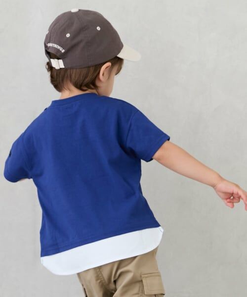 petit main / プティマイン Tシャツ | ブロックプリント半袖Tシャツ | 詳細1