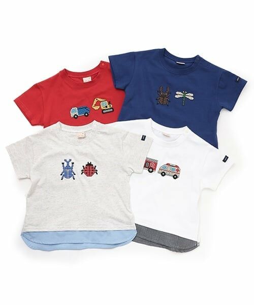 petit main / プティマイン Tシャツ | ブロックプリント半袖Tシャツ | 詳細15