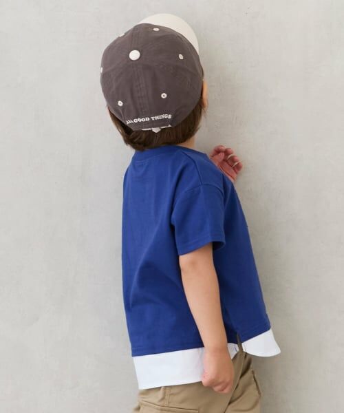 petit main / プティマイン Tシャツ | ブロックプリント半袖Tシャツ | 詳細2