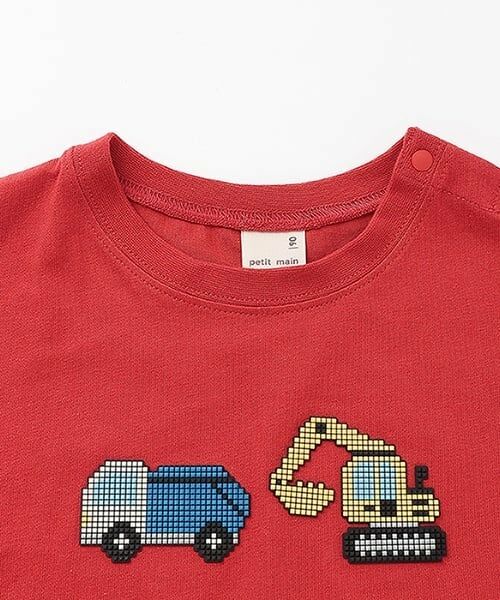 petit main / プティマイン Tシャツ | ブロックプリント半袖Tシャツ | 詳細6