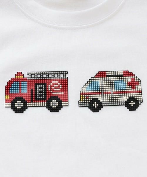 petit main / プティマイン Tシャツ | ブロックプリント半袖Tシャツ | 詳細7
