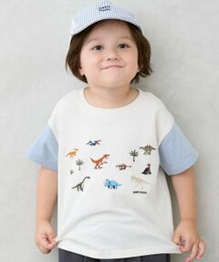 petit main / プティマイン Tシャツ | 恐竜刺しゅう半袖Tシャツ